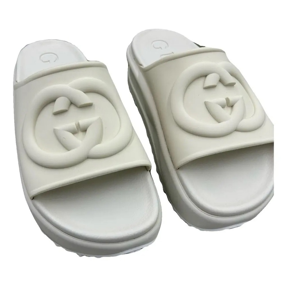 Gucci Off-White Logo Slide Sandals